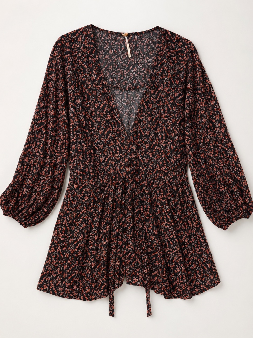 Free People Black Dress with Floral Print Size Small